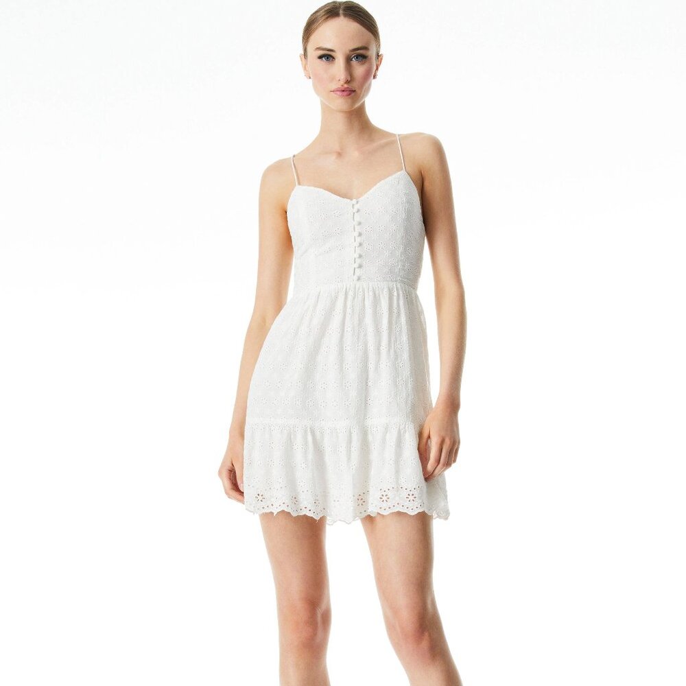 Alice + Olivia FAE SPAGHETTI STRAP MINI DRESS  Size 6 NWT $395